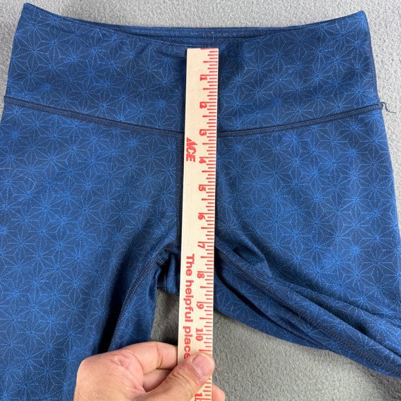 Lululemon Leggings Women 4 Crop‎ Blue Patterned Athletic Geometric Yoga Lounge - Picture 8 of 10
